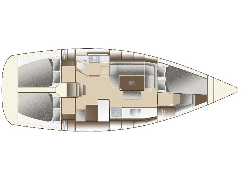 Dufour 375 Caretta Charteryacht in Kroatien von Trend Travel Yachting Grundriss